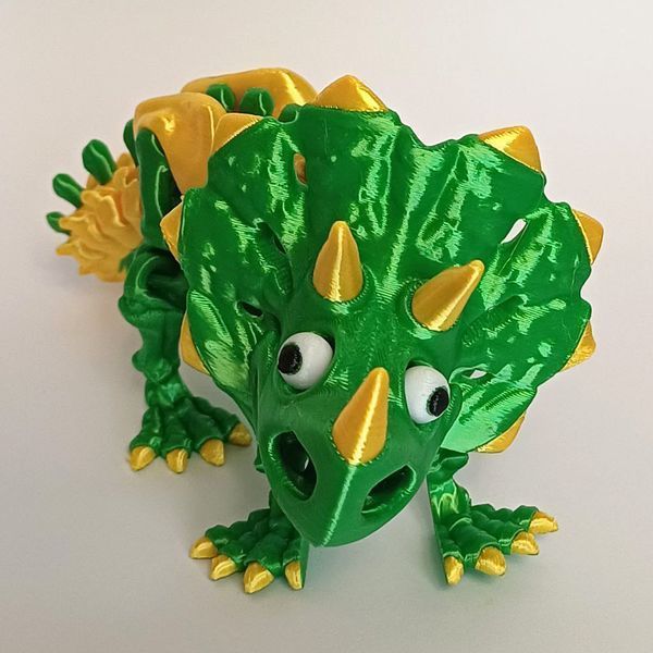 Шарнірна іграшка 3D Скелет динозавра Трицераптор, 19 см, пластик / Гнучка іграшка 3д динозавр 1372-168 фото