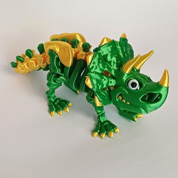 Шарнірна іграшка 3D Скелет динозавра Трицераптор, 19 см, пластик / Гнучка іграшка 3д динозавр 1372-168 фото