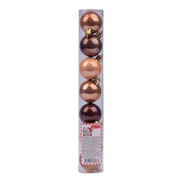 Набір куль пластикових на ялинку 4, молочний шоколад 974897 фото