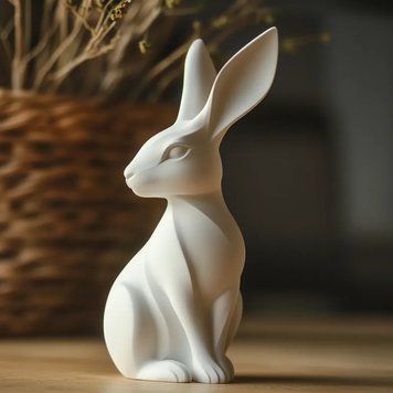Статуетка "Пасхальний кролик", 13 см, колір на вибір, пластик/ Великодній декор 1372-077 фото