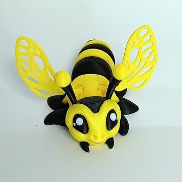 Шарнірна іграшка 3D Бджола, 8 см, пластик/Гнучка іграшка бджілка/ Рухома іграшка на 3д принтері бджола 1372-103 фото
