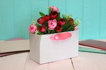Коробка-кашпо під квіти трапеція малая 16*10*7см (без ленты) 31-12144-3 фото