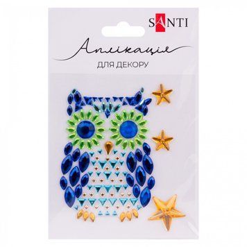 Аплікація SANTI зі страз самоклейних Owl 9,5х8 см 742989 742989 фото