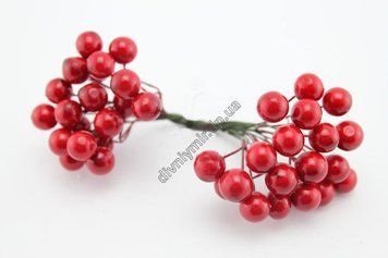 Ягода (калина) декоративна, суцвіття 40 ягід, лакова, штучна FL201-09 фото
