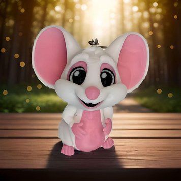 Брелок "Мишка" 3D, 7 см, пластик/3д Підвіска на наплічник/Рухливий дитячий 3д брелок тварина 1371-045 фото