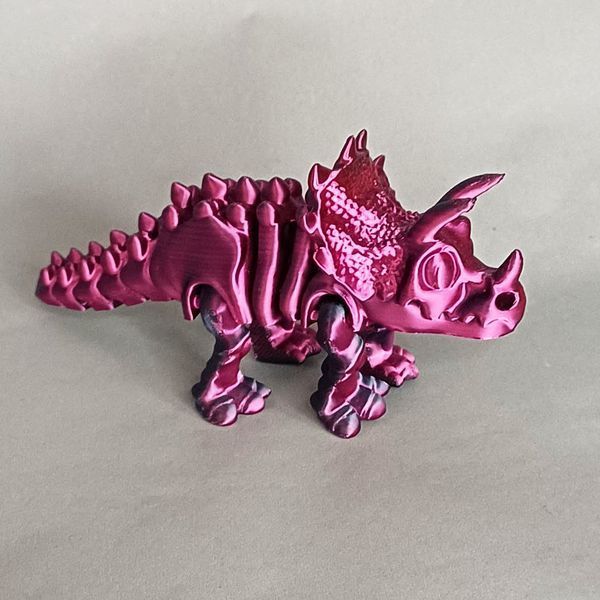 Шарнірна іграшка 3D Скелет динозавра Трицератопс, 15 см, пластик/Гнучка іграшка 3д динозавр 1372-267 фото