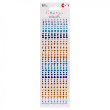 Аплікація SANTI зі страз самоклейних Colour mix блакитні, жовті, 351 шт 743002 743002 фото