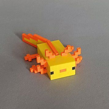 3д брелок на сумку "Аксолотль Майнкрафт" 3д, 8 см, пластик/3D Підвіска на ключі Minecraft 1372-441 фото